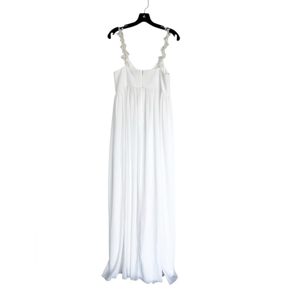 Sachin Babi Sabrina White Drape Chiffon Wedding Bridal Romantic Gown Womens 8 - Picture 7 of 12